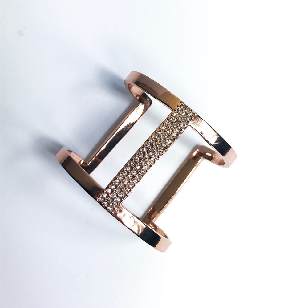 Vince Camuto rose gold pave cuff bracelet